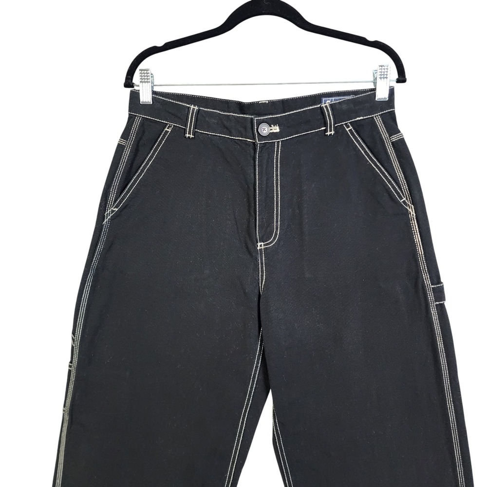 Gap Womens Carpenter Pants Size 8 Black White Contrast Stitch High Rise Cotton - Picture 3 of 14